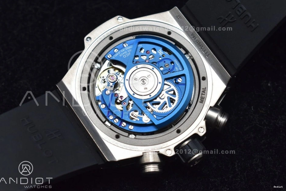 Edition Blue Strap Skeleton Titanium 1:1 Big on Unico Best A1280 Hublot Rubber Dial ZF Blue Bang 0514